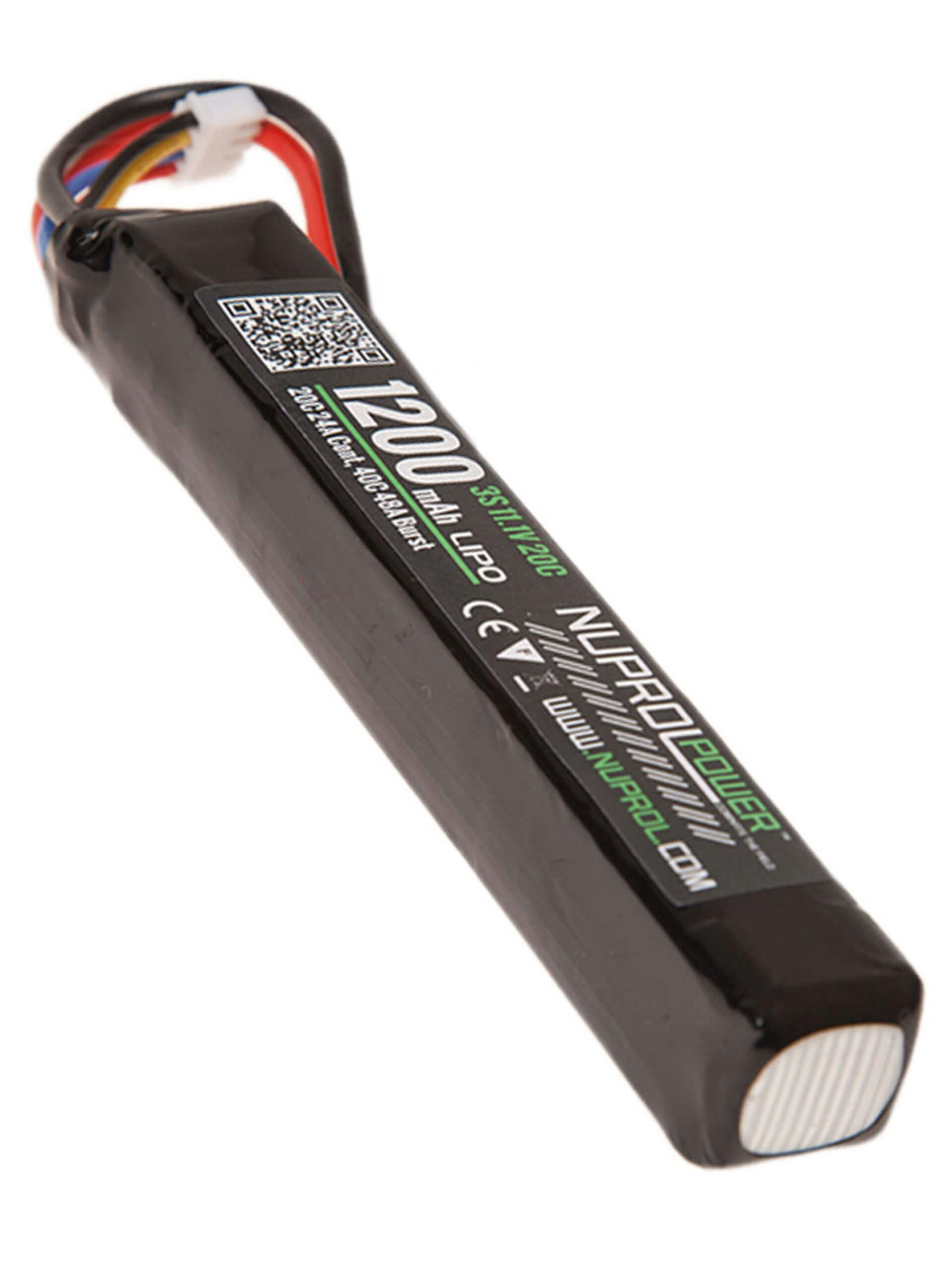NUPROL 11.1v 1200mAh 20c Stock Tube Stick LiPo Battery (Deans)