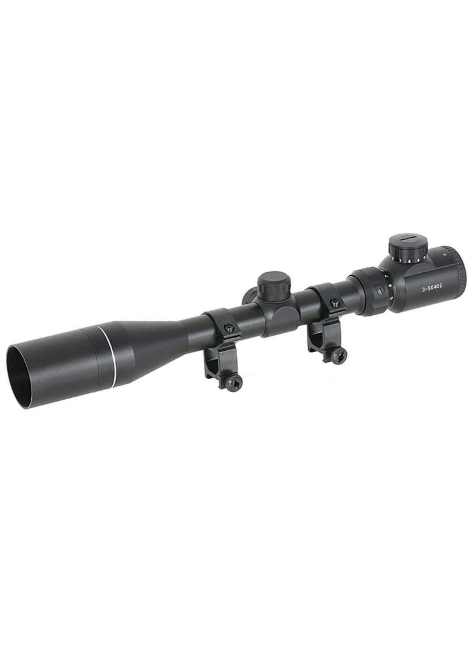 ACM - 3-9x40E Illuminated Reticule Scope /w Mounts - Black