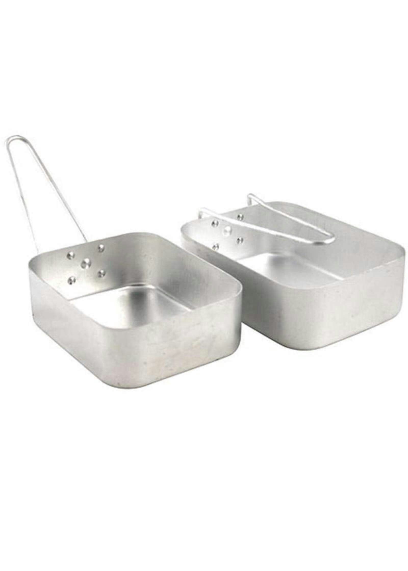 Lightweight Aluminium Mess Tin Set c/w Handles (2 Tins)