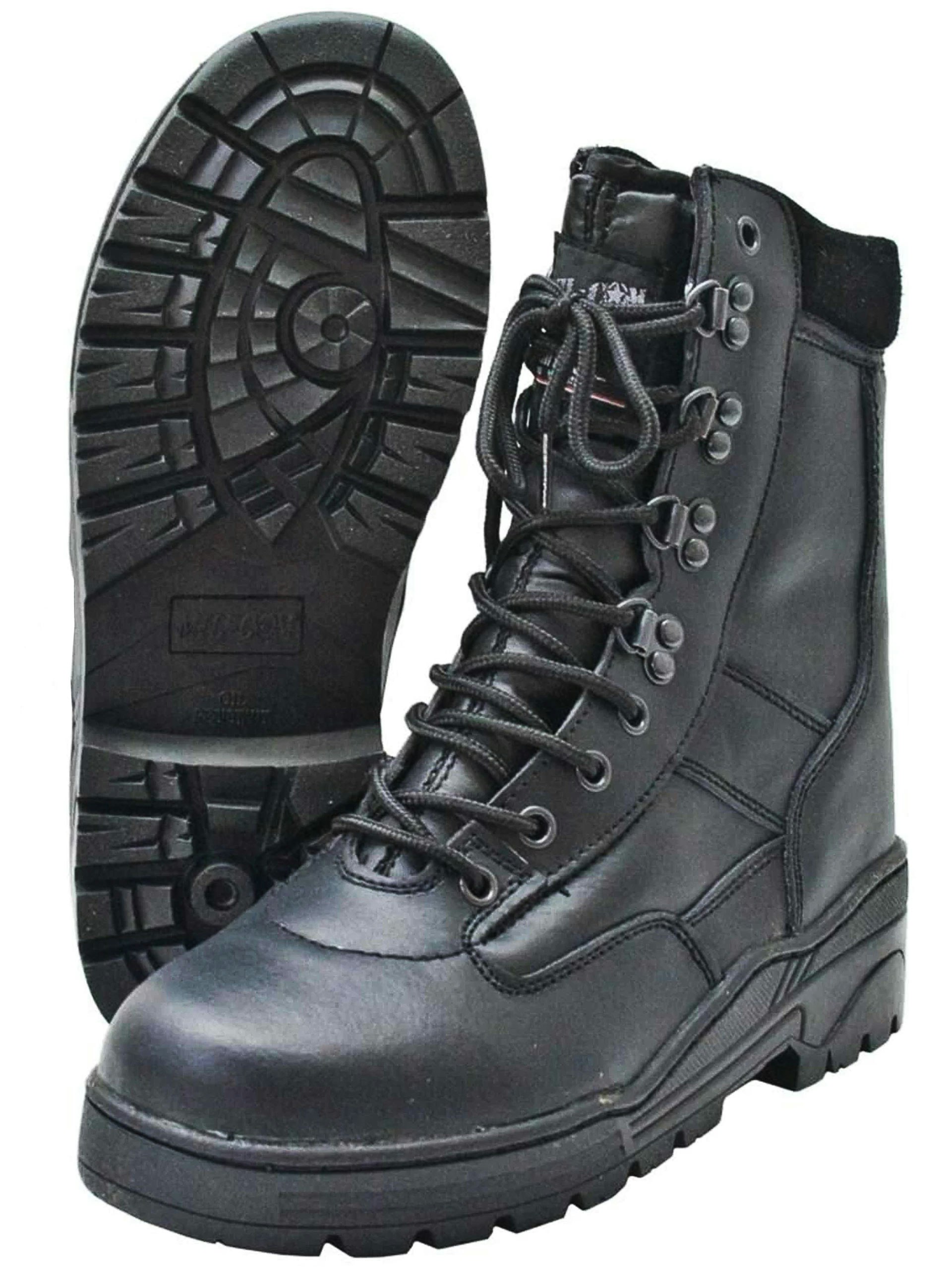 All Leather Patrol Boots Black